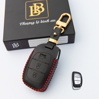 Bao Da Chìa Khoá ô Tô Hyundai I10 14-24, Elantra 16-22, Tucson 16-21 da bò thật 100% khắc tên sđt bảo hành 2 năm Boabay