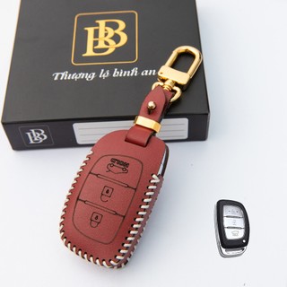 Bao Da Chìa Khoá ô Tô Hyundai I10 14-24, Elantra 16-22, Tucson 16-21 da bò thật 100% khắc tên sđt bảo hành 2 năm Boabay