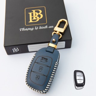 Bao Da Chìa Khoá ô Tô Hyundai I10 14-24, Elantra 16-22, Tucson 16-21 da bò thật 100% khắc tên sđt bảo hành 2 năm Boabay