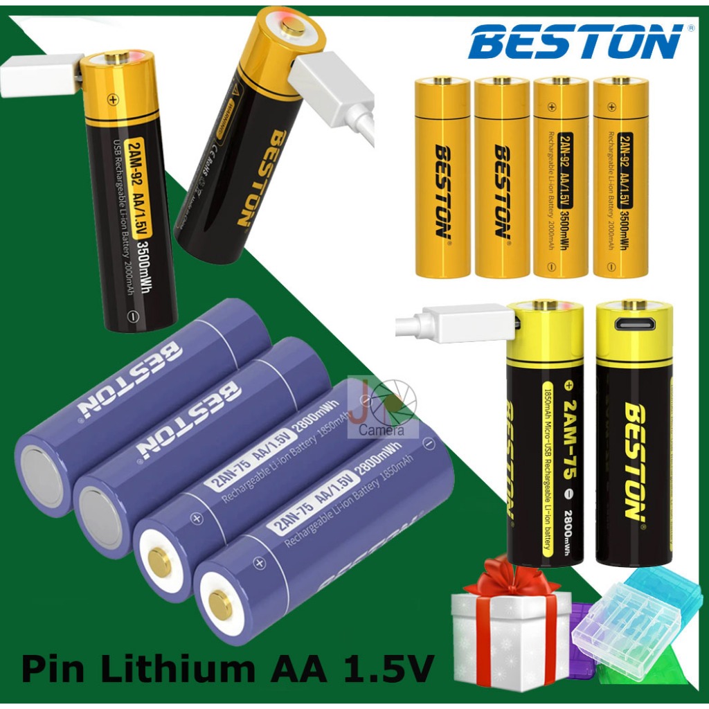 Pin sạc Beston AA 1.5V Lithium nhiều loại dung lượng (Chính hãng Beston ...