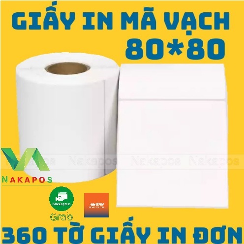 [ THÙNG 100 CUỘN ] TEM GIAO HÀNG NHANH 8*8 DECAL NHIỆT 80*80 IN ĐƠN HÀNG TỰ DÁN IN MÃ VẠCH GIẤY NHIỆT GIẤY IN [100 CUỘN]