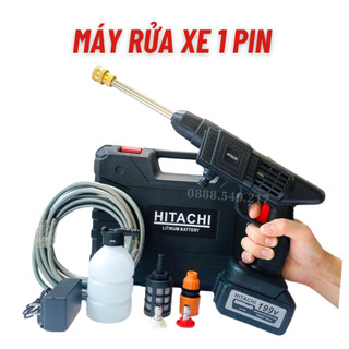 (+2 PIN) Máy Rửa Xe Ô Tô, Xe Máy Gia Đình Cầm Tay Lõi Đồng Chạy Pin199V 45000mAH Công Suất 600w Cực Khỏe Rửa Xe, Rửa Nhà