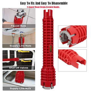 Cờ lê chìm đa năng loại 8in1 ( Có thêm 2 khẩu nhựa + thước thủy ) vặn dây cấp nước,Tháo Lắp Vòi Nước
