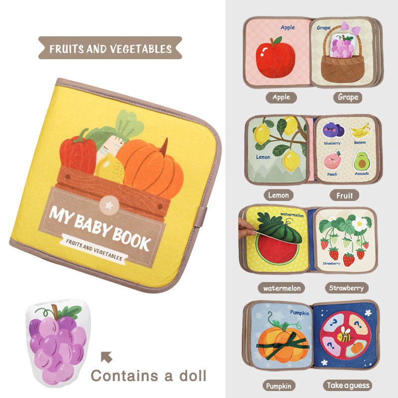 Sách vải bận rộn cho bé phát triển vận động tính giáo dục sớm Đồ chơi montessori