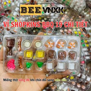 Đồ chơi shopkins chính hãng xuất Nhật - Vỉ 19 chi tiết chủ đề nấu ăn BBQ BEE VNXK