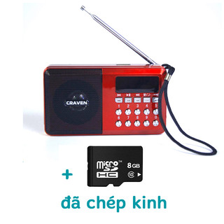 Loa đài FM Craven CR-65 có khe Thẻ nhớ/ USB/ Tai nghe/ Đèn pin - dùng pin sạc BL-5C