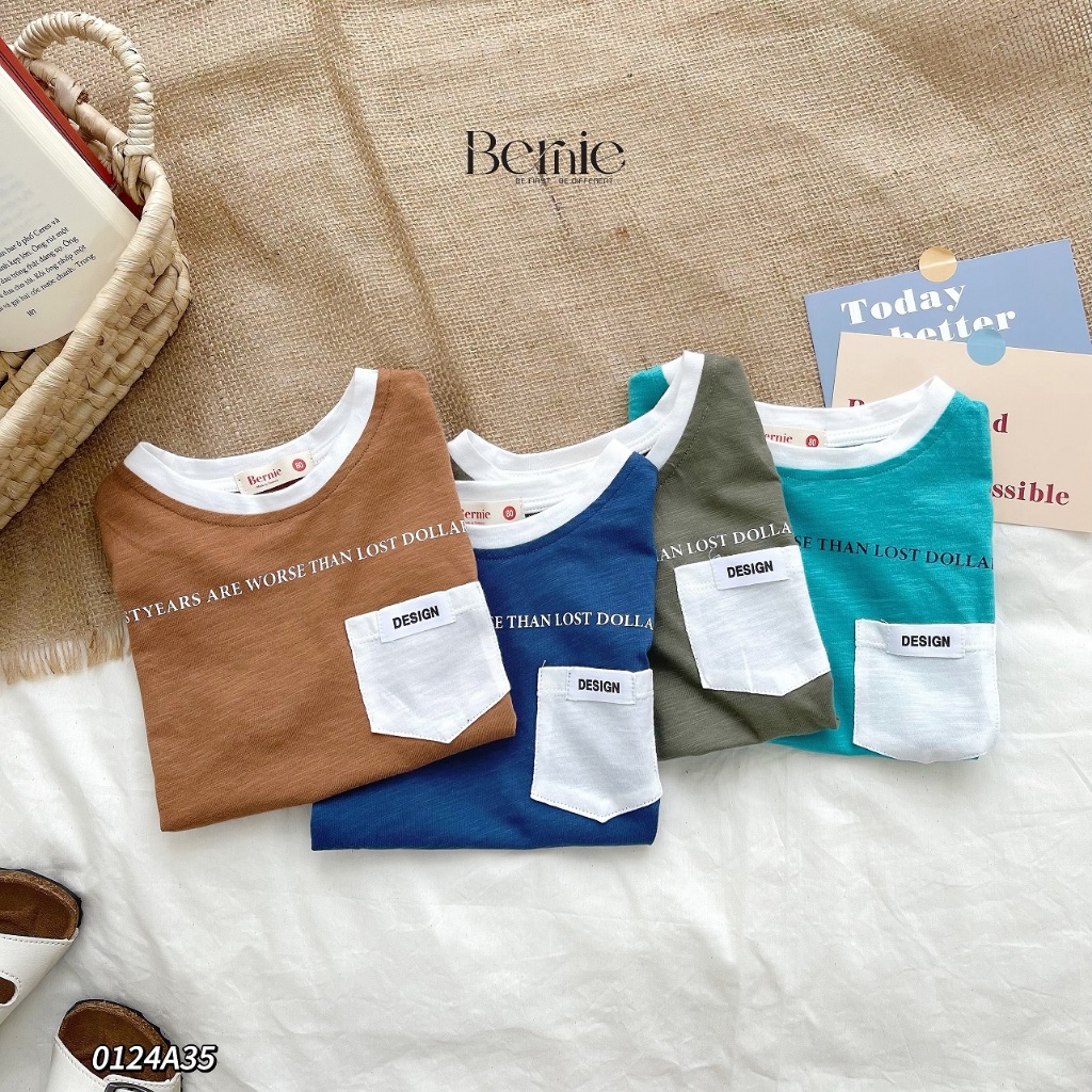 Áo cotton xước ba lỗ cánh rơi bé trai, áo thun cổ tròn ba lỗ phối túi mềm mát cho bé