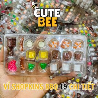 Vỉ shopkins 19 chi tiết chủ đề nấu ăn BBQ chính hãng xuất Nhật - Đồ chơi VNXK cao cấp nobox CUTE BEE