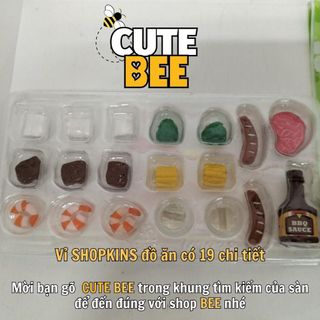 Vỉ shopkins 19 chi tiết chủ đề nấu ăn BBQ chính hãng xuất Nhật - Đồ chơi VNXK cao cấp nobox CUTE BEE