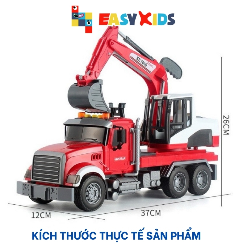 Máy Xúc Đồ Chơi Cỡ Lớn Toystar Như Thật, Xe Công Trình Ô Tô Máy Xúc Cho Bé Có Đèn Nhạc