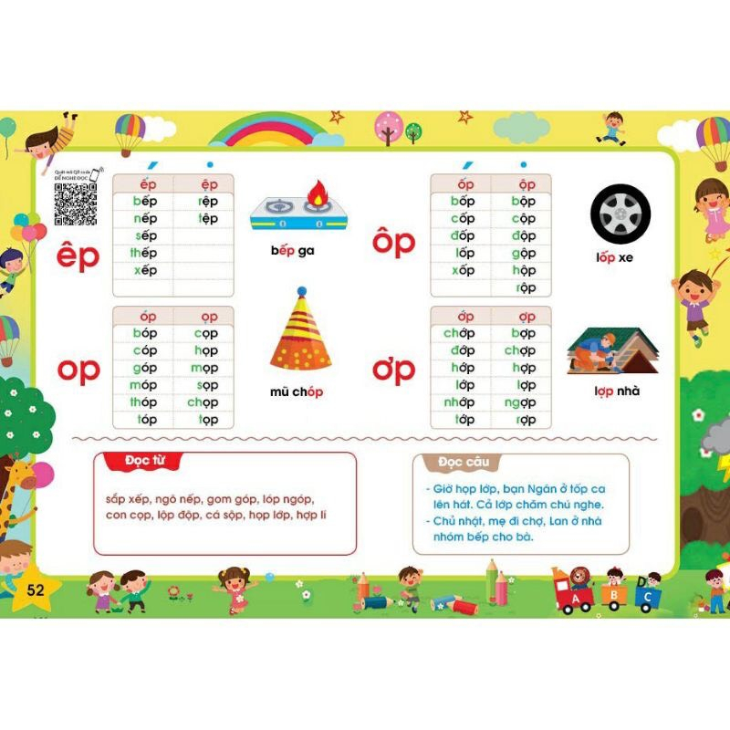 Sách - Tập Đánh Vần Tiếng Việt theo sơ đồ tư duy - Phiên bản mới 5.0 quét mã QR