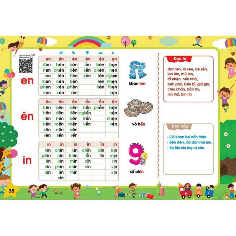 Sách - Tập Đánh Vần Tiếng Việt theo sơ đồ tư duy - Phiên bản mới 5.0 quét mã QR
