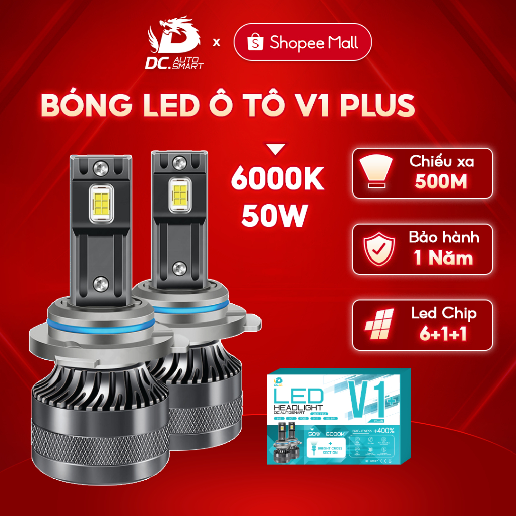 Bóng Led Dc Autosmart Cho Ô Tô Công Xuất 50w, Led Chip 6+1+1 Osram Led ...