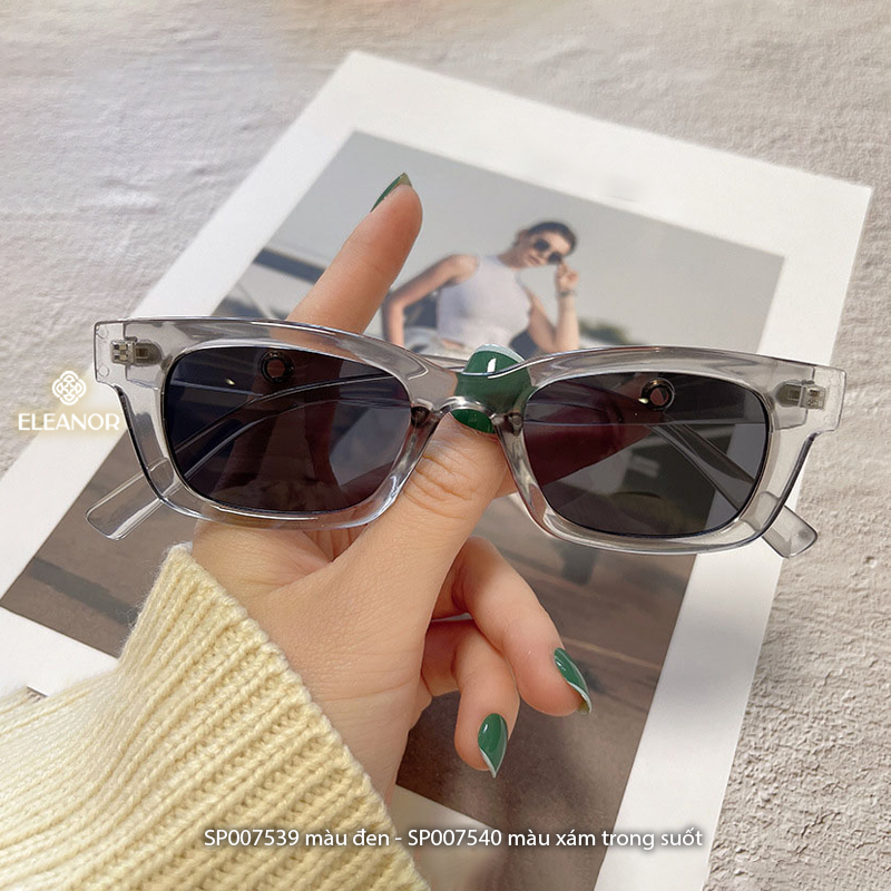 Kính râm nam nữ Eleanor Accessories dáng chữ nhật phụ kiện trang sức thời trang kính mát 7539