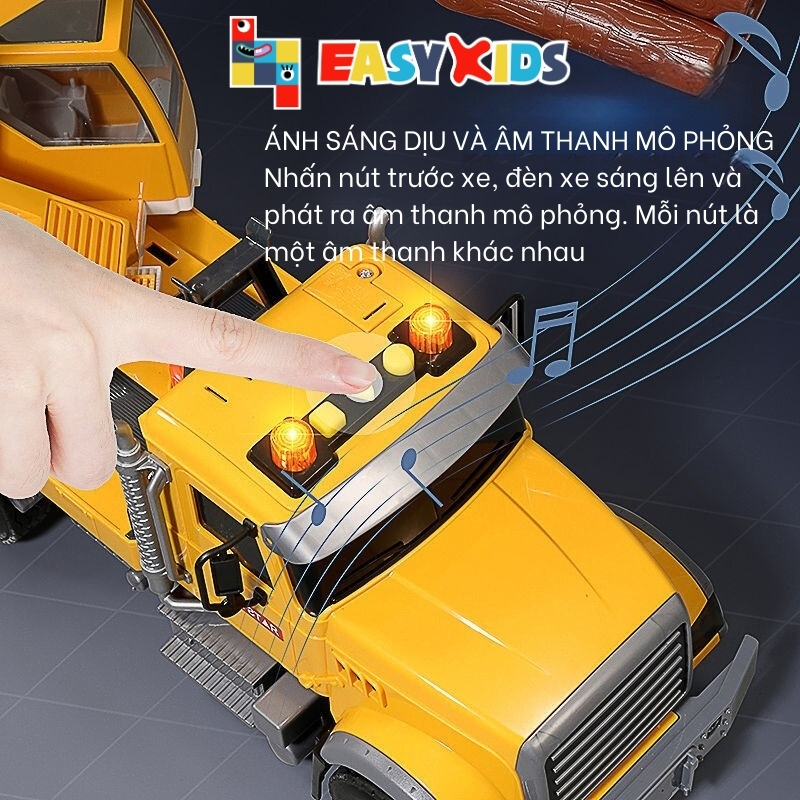 Xe Cần Cẩu Đồ Chơi Cho Bé Toystar, Xe Công Trình Cần Cẩu Cỡ Lớn Có Đèn Nhạc Như Thật