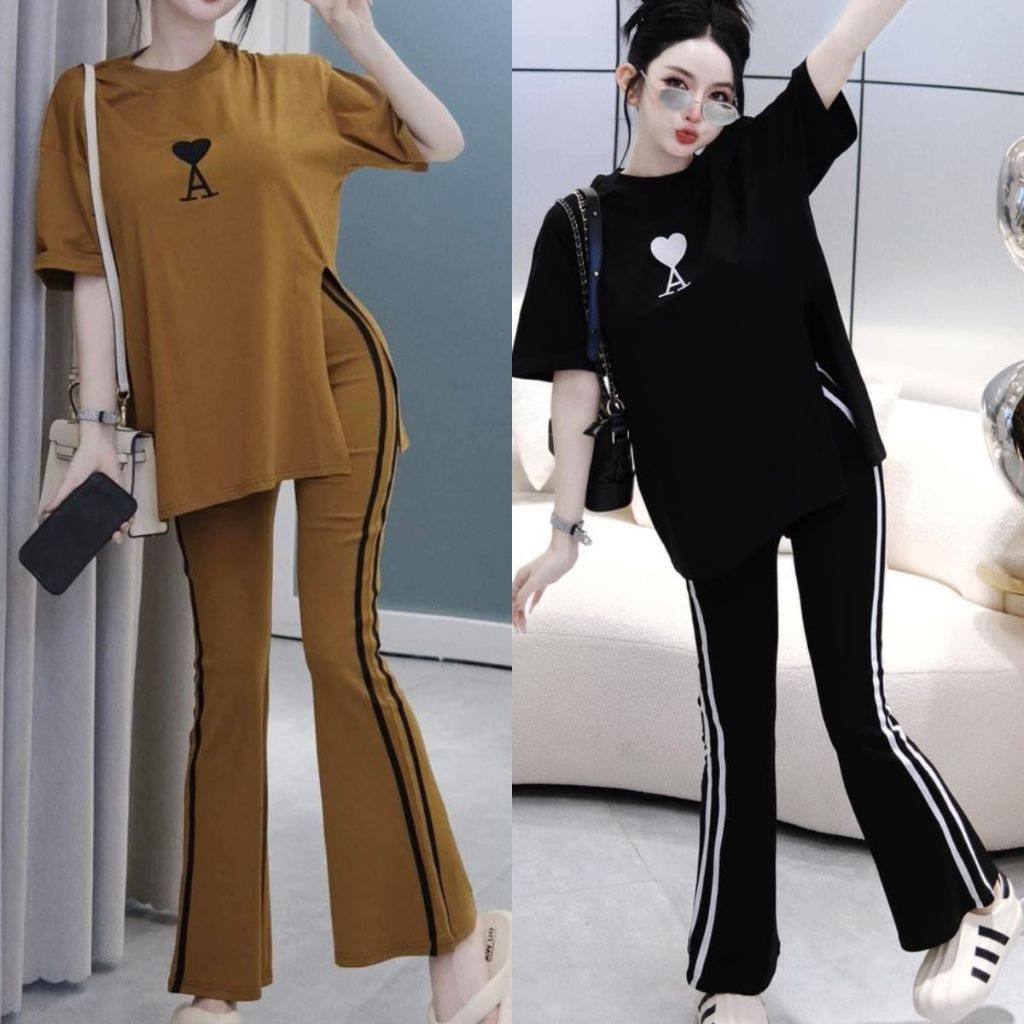 Set Bigsize Đồ Bộ Nữ Quần Ống Loe Mặc Hè ESHOP Đồ Mặc Nhà Quần Dài Áo Tay Ngắn Xinh Set Bộ Đẹp BL68