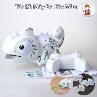 Đồ Chơi Tắc Kè Bông Điều Khiển Từ Xa Tự Động Đổi Màu Sắc Đèn LED Và Phóng Lưỡi Bắt Thẻ Côn Trùng Di Chuyển , Lắc Đuôi