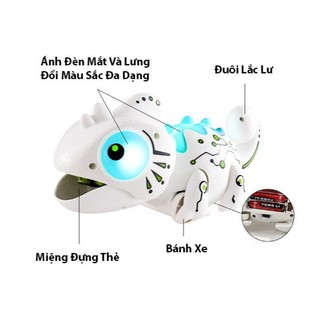 Đồ Chơi Tắc Kè Bông Điều Khiển Từ Xa Tự Động Đổi Màu Sắc Đèn LED Và Phóng Lưỡi Bắt Thẻ Côn Trùng Di Chuyển , Lắc Đuôi