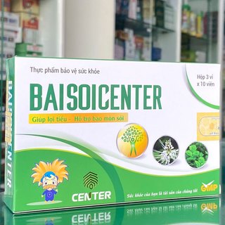 Bài sỏi Center, viên uống giúp lợi tiểu, hỗ trợ quá trình tán nhỏ và bài tiết sỏi thận, sỏi mật, bàng quang, hộp 30 viên