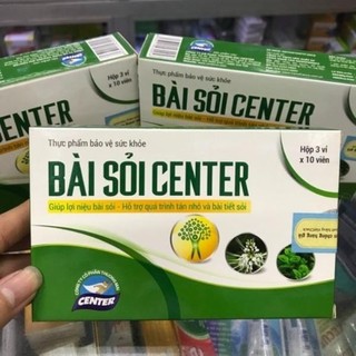 Bài sỏi Center, viên uống giúp lợi tiểu, hỗ trợ quá trình tán nhỏ và bài tiết sỏi thận, sỏi mật, bàng quang, hộp 30 viên
