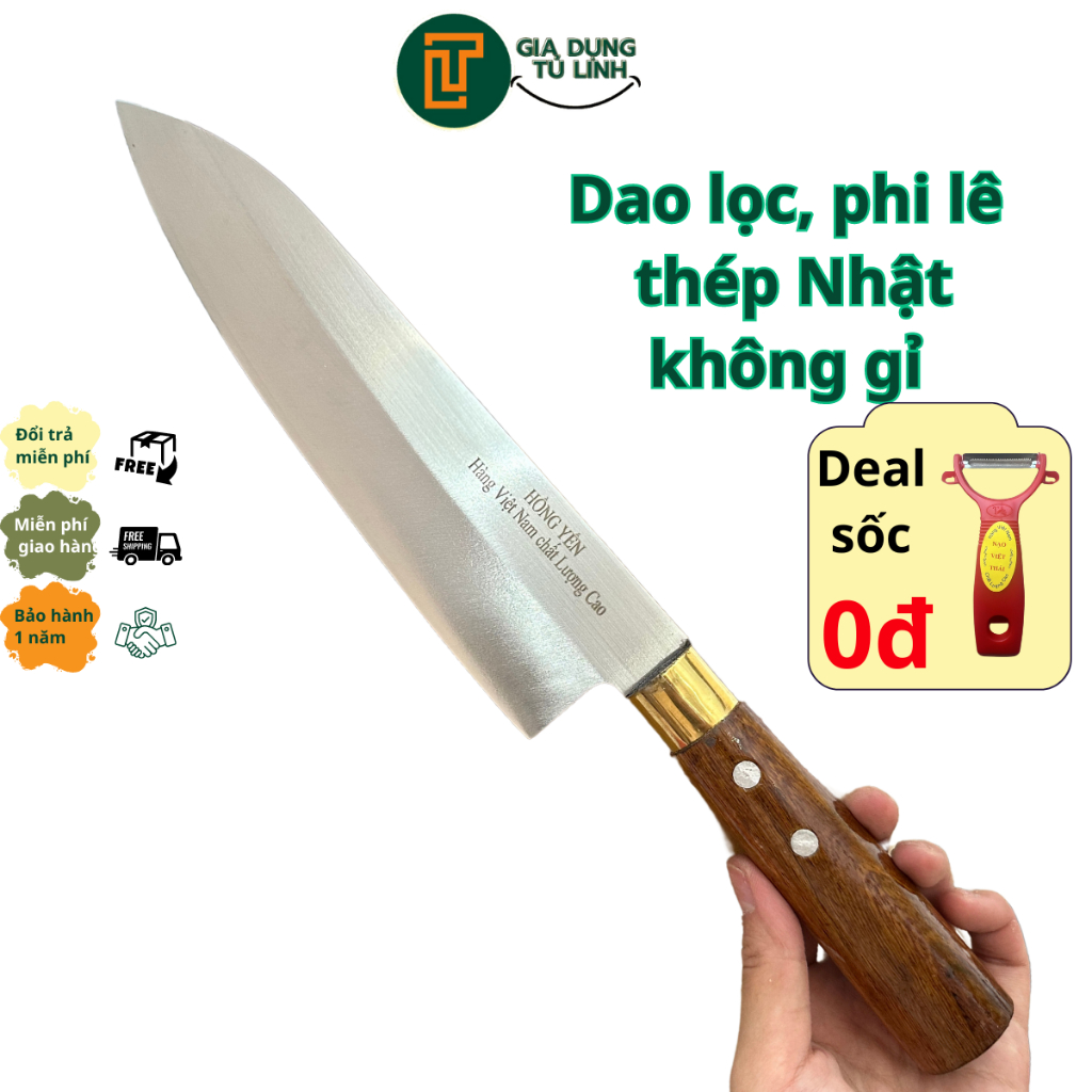 Dao thái, lọc thịt, dao phi lê cá thép Nhật không gỉ - Dao thái thịt ...