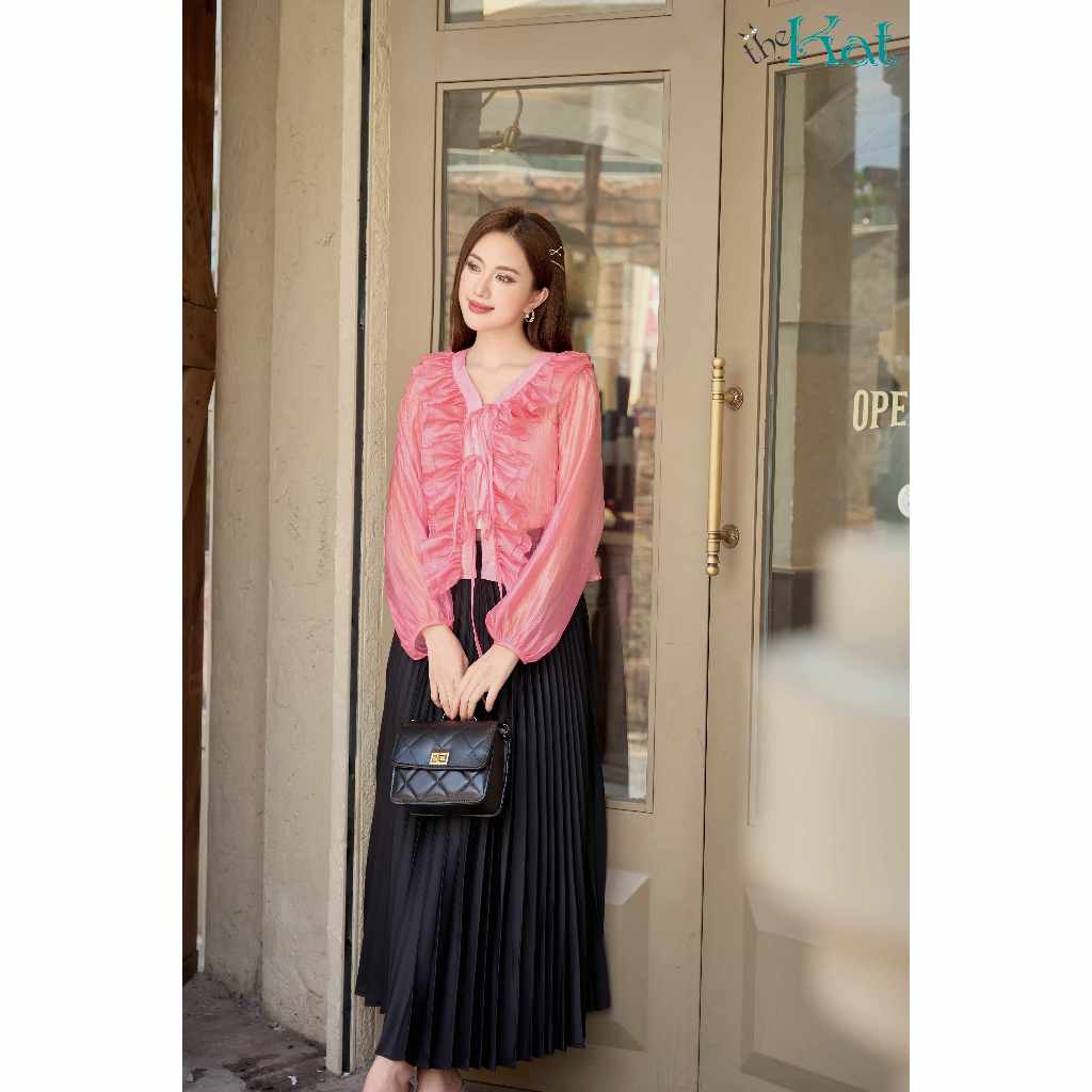 Áo Cloudy The Kat House, vải tơ mỏng, dài tay, tôn dáng, xinh xắn dễ thương