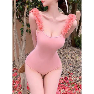 Bộ đồ bơi nữ , bikini 1 mảnh phối hoán tiết hở lưng đính hoa dễ thương,sẽ y o nữ hàng QC cao cấp-HH007