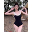 Bộ đồ bơi nữ , bikini 1 mảnh phối hoán tiết hở lưng đính hoa dễ thương,sẽ y o nữ hàng QC cao cấp-HH007