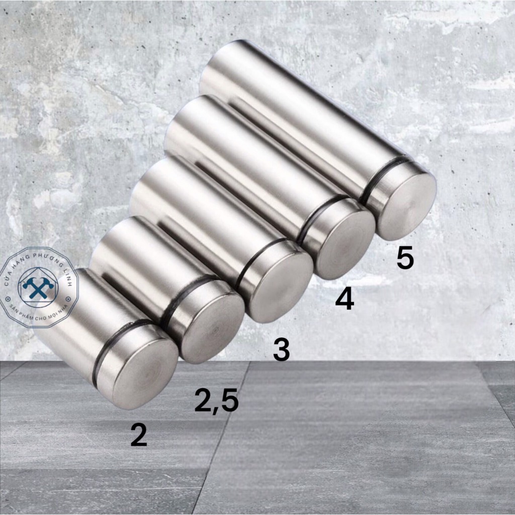 (Bộ 4 chiếc) Ốc chân kính, trụ inox phi 19 mm dài 2cm,2,5cm,3cm,4cm,5cm ...