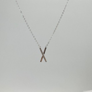 Dây chuyền bạc nữ LAMY X-shaped Necklace Silver 6309 - Dây chuyền bạc ta