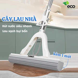 Cây lau nhà tự vắt ECO chất liệu đầu mút cao su non thấm hút siêu nhanh chỉ với 3 giây tiện lợi