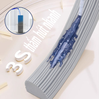Cây lau nhà tự vắt ECO chất liệu đầu mút cao su non thấm hút siêu nhanh chỉ với 3 giây tiện lợi