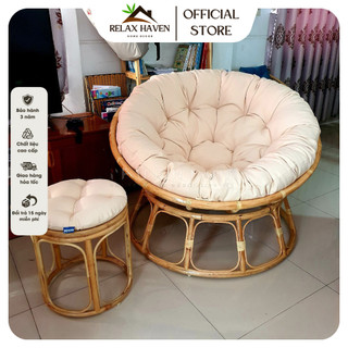 Ghế Lười Thư Giãn Papasan Mây Tự Nhiên Dành Cho Mẹ Bầu, Nằm Thư Giãn, Đọc Sách - Relax Haven_HCM
