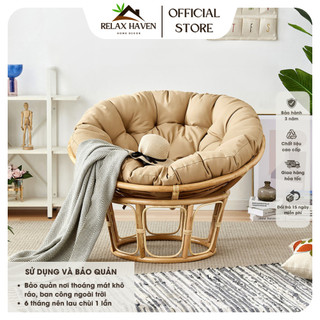 Ghế Lười Thư Giãn Papasan Mây Tự Nhiên Dành Cho Mẹ Bầu, Nằm Thư Giãn, Đọc Sách - Relax Haven_HCM