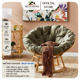 Ghế Lười Thư Giãn Papasan Mây Tự Nhiên Dành Cho Mẹ Bầu, Nằm Thư Giãn, Đọc Sách - Relax Haven_HCM