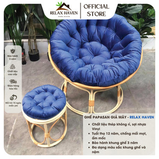 Ghế lười thư giãn Papasan Giả mây Relax Haven Decor ban công phòng ngủ nằm thư giãn trang trí phòng khách