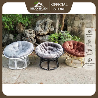 Ghế lười thư giãn Papasan Giả mây Relax Haven Decor ban công phòng ngủ nằm thư giãn trang trí phòng khách