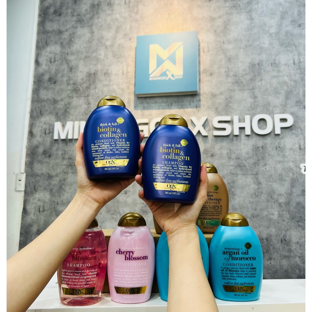 Ảnh Dầu gội xả OGX Thick Full Biotin Collagen phục hồi, chống rụng, kích mọc tóc 385ML 2