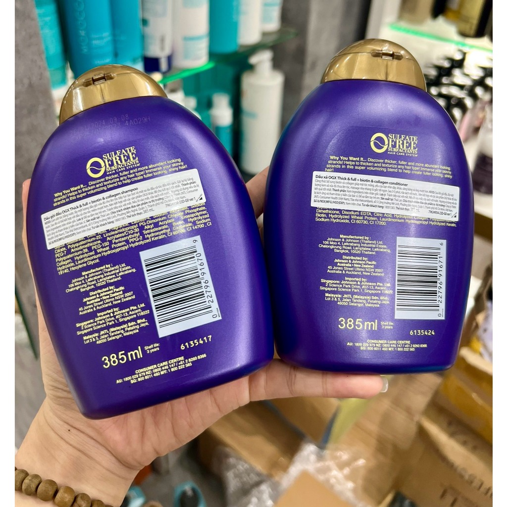 Ảnh Dầu gội xả OGX Thick Full Biotin Collagen phục hồi, chống rụng, kích mọc tóc 385ML 3