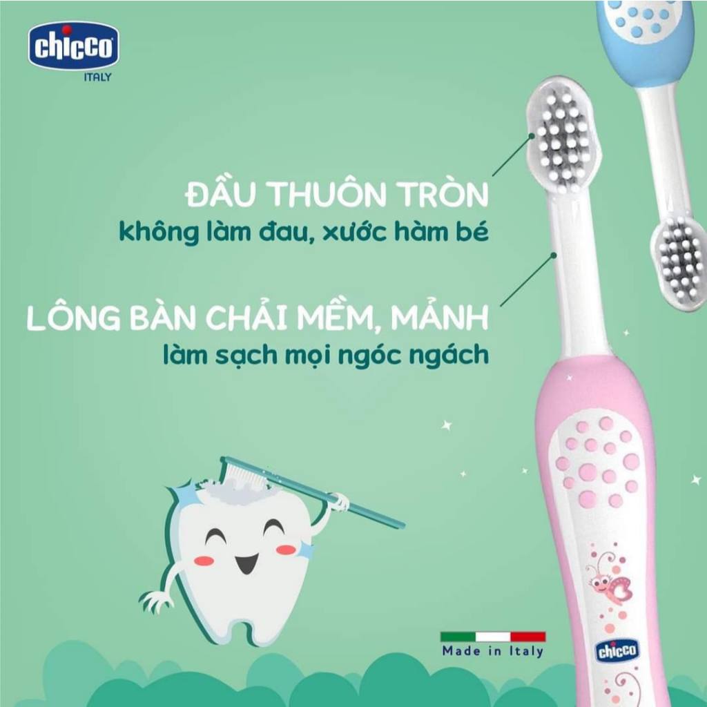 Bàn chải Chicco made in Italy cho bé từ 6-36 tháng tuổi chính hãng hanzomart