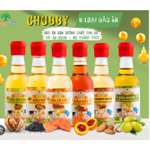 Dầu ăn dặm cho bé từ 6 tháng Chubby chính hãng hanzomart