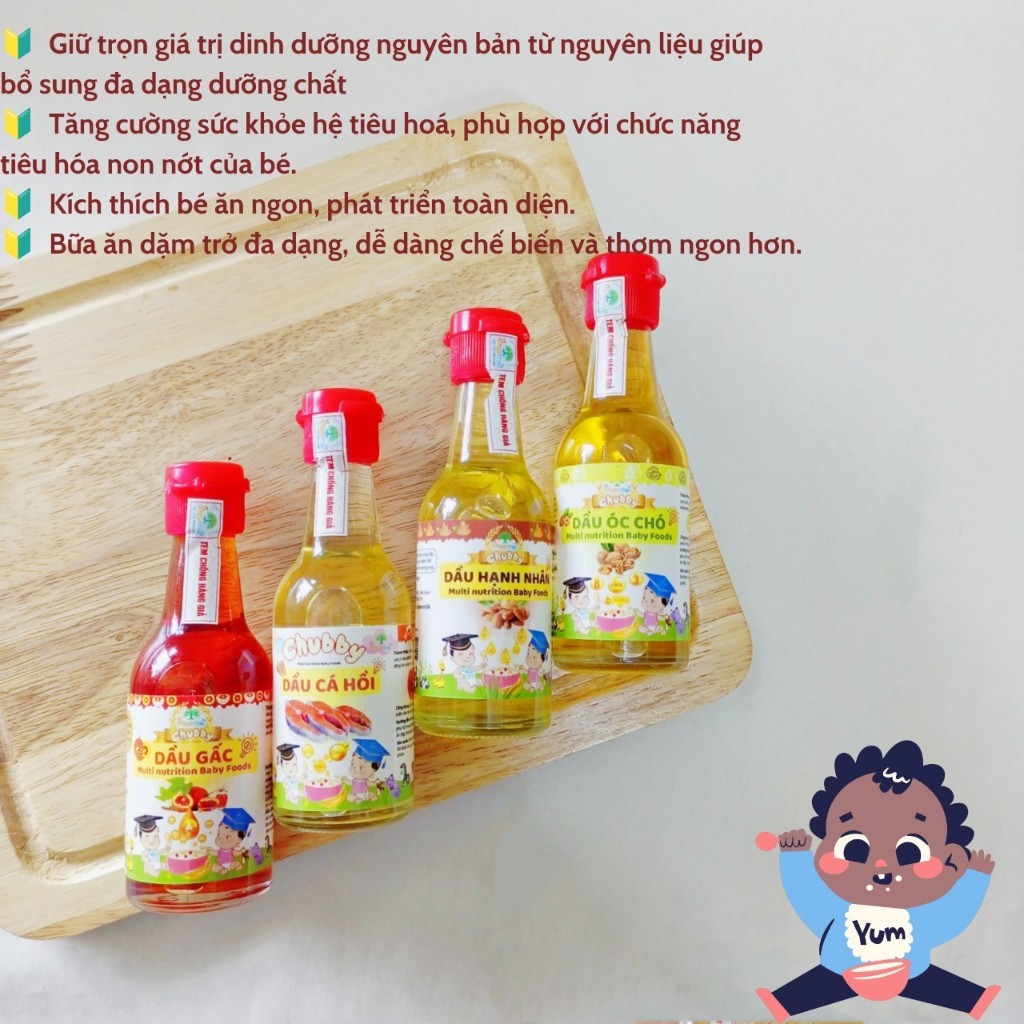 Dầu ăn dặm cho bé từ 6 tháng Chubby chính hãng hanzomart