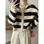 Áo khoác cardigan dáng crtoptop len cúc vàng kẻ sọc phong cách trẻ trung , nữ tịn hàng QC (KÈM ẢNH THẬT ) -TD054