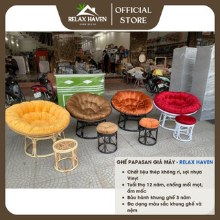 Ghế Lười Thư Giãn Papasan 1M2 Giả mây Relax Haven HCM Dành cho mẹ bầu nằm thư giãn đọc sách, xem tivi