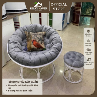 Ghế Lười Thư Giãn Papasan 1M2 Giả mây Relax Haven HCM Dành cho mẹ bầu nằm thư giãn đọc sách, xem tivi