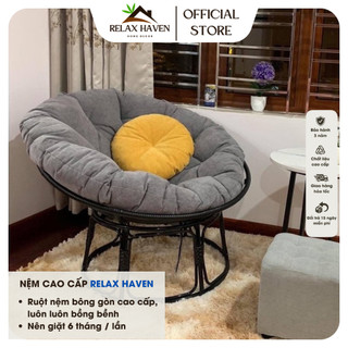 Ghế Lười Thư Giãn Papasan 1M2 Giả mây Relax Haven HCM Dành cho mẹ bầu nằm thư giãn đọc sách, xem tivi