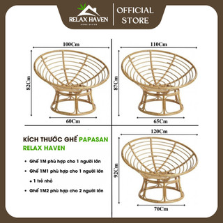 Ghế Lười Thư Giãn Papasan 1M2 Giả mây Relax Haven HCM Dành cho mẹ bầu nằm thư giãn đọc sách, xem tivi