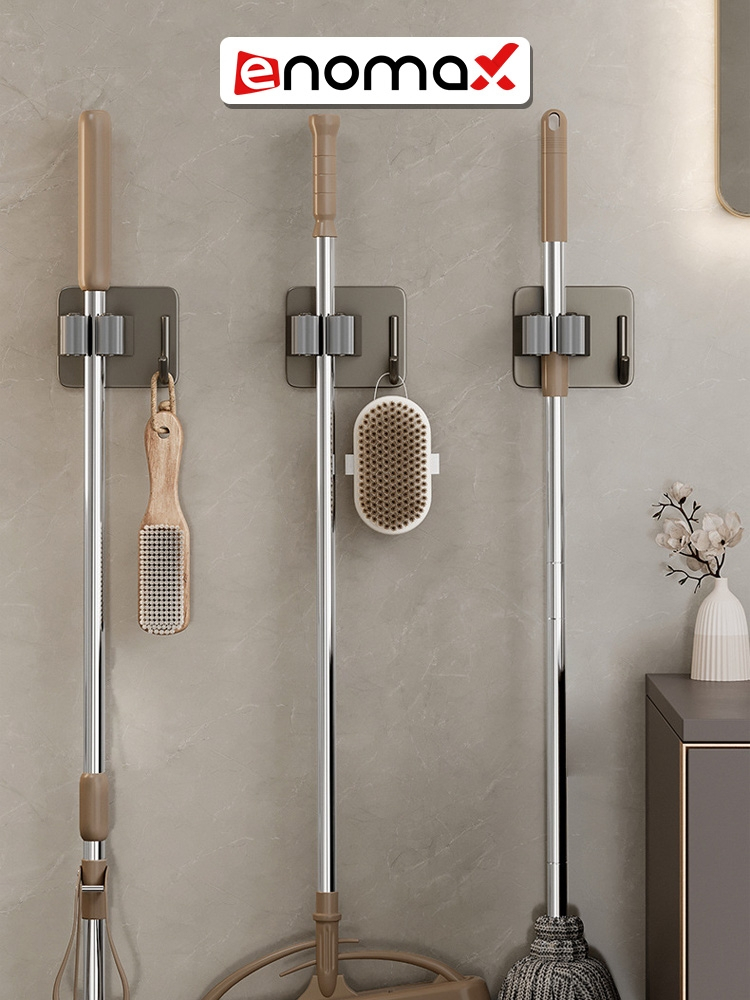 Ảnh Kẹp cây lau nhà, chổi Enomax chất lượng inox 304 cao cấp. Dán tường bằng keo dán. Bảo hành 10 năm (Eno 0201 - 0205) 1