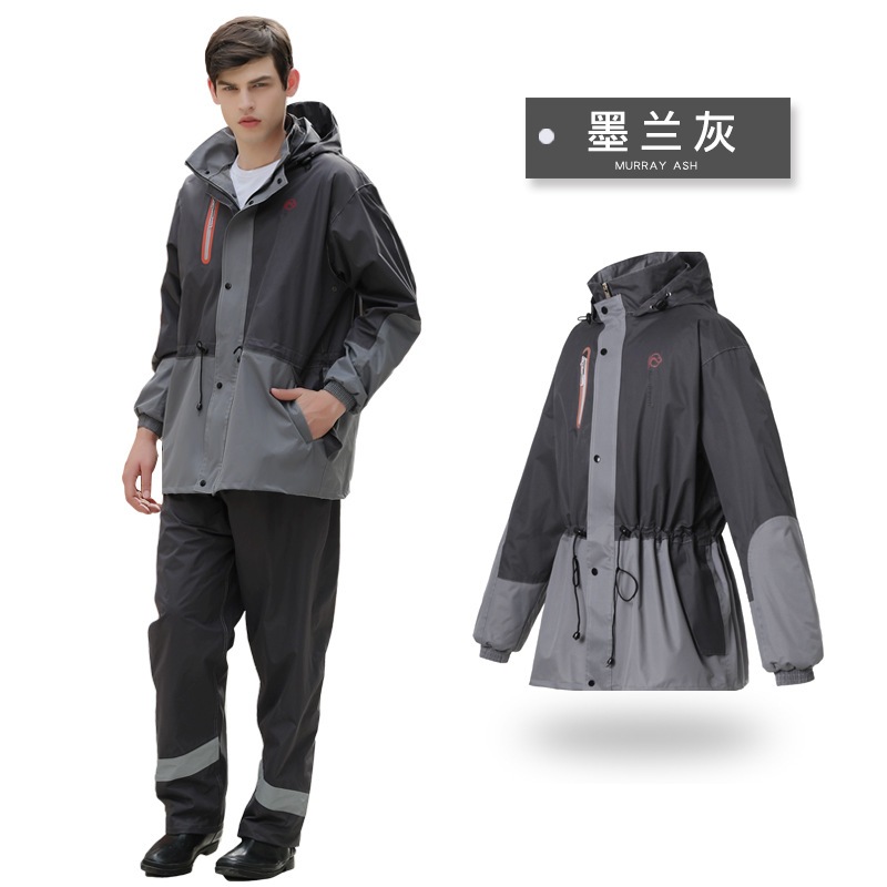 Áo mưa bộ người lớn 38-95kg Rainfreem chống thấm 98% có phản quang bộ áo mưa nam nữ vải dù cao cấp mũ liền đi tour phượt