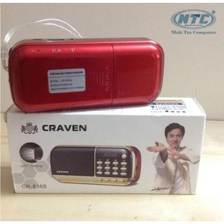 Loa đa năng Craven CR-836s FM/Thẻ nhớ/USB/Tai nghe/Đèn Pin - 2 Pin, Dung lượng 4400mAh